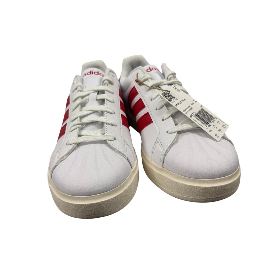 Adidas Streettalk Sneakers Mens 9.5 White Red Low Top Athletic Shoes JP8279 - Picture 2 of 6